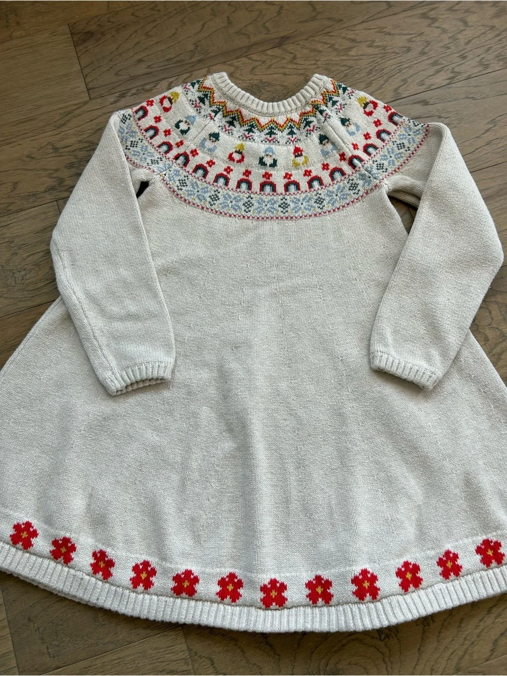 Hanna Andersson Nordic Gnome Fair Isle Sweater Dress Size US 6/7